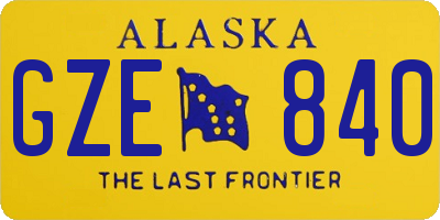 AK license plate GZE840