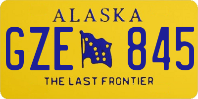 AK license plate GZE845