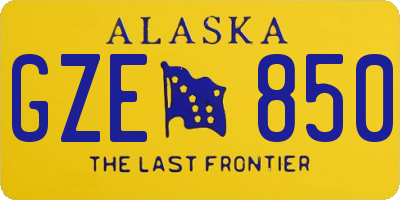 AK license plate GZE850