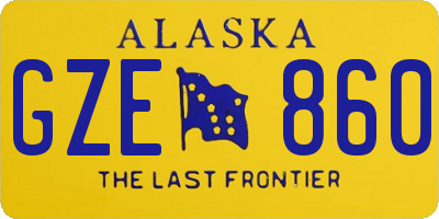 AK license plate GZE860