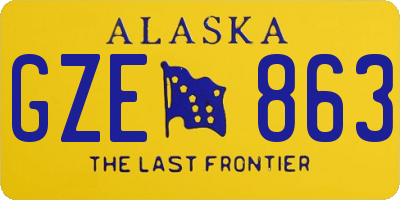 AK license plate GZE863
