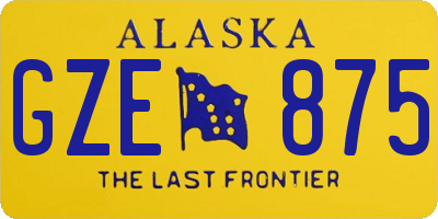 AK license plate GZE875