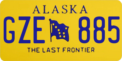 AK license plate GZE885