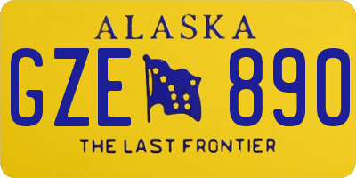 AK license plate GZE890