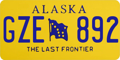 AK license plate GZE892