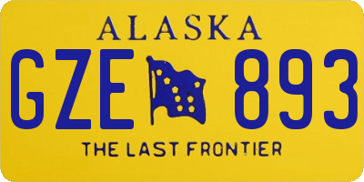AK license plate GZE893