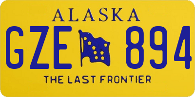 AK license plate GZE894