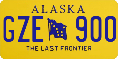 AK license plate GZE900