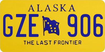 AK license plate GZE906