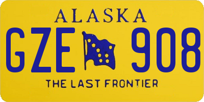 AK license plate GZE908