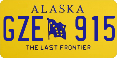 AK license plate GZE915