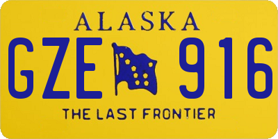 AK license plate GZE916
