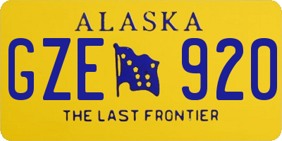 AK license plate GZE920