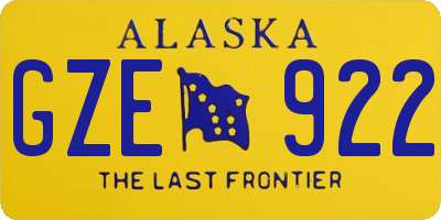 AK license plate GZE922