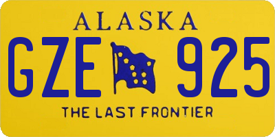AK license plate GZE925