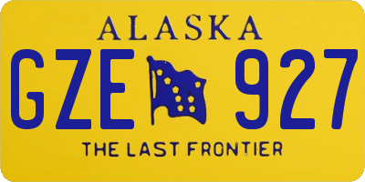 AK license plate GZE927