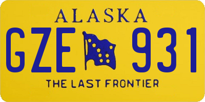 AK license plate GZE931