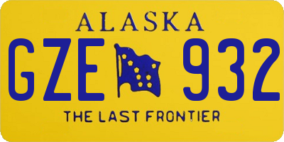 AK license plate GZE932