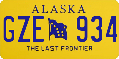AK license plate GZE934