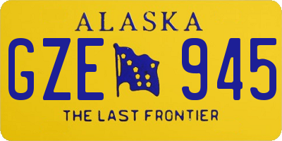 AK license plate GZE945