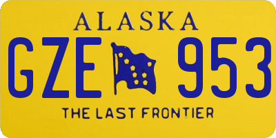 AK license plate GZE953