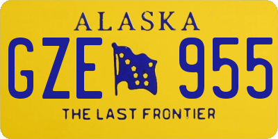 AK license plate GZE955