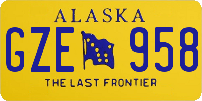 AK license plate GZE958