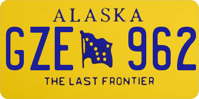 AK license plate GZE962