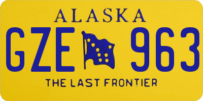 AK license plate GZE963