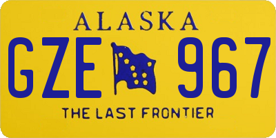 AK license plate GZE967