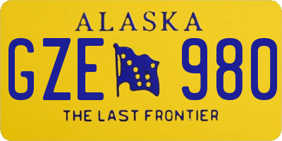 AK license plate GZE980