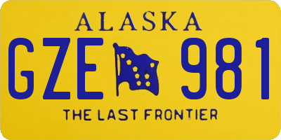 AK license plate GZE981