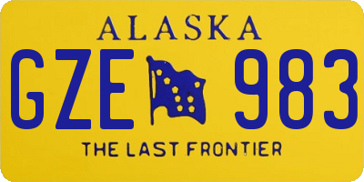 AK license plate GZE983