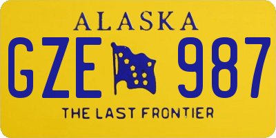 AK license plate GZE987