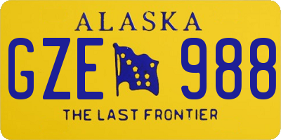 AK license plate GZE988