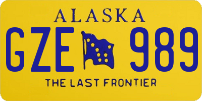 AK license plate GZE989
