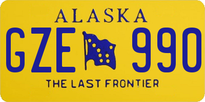 AK license plate GZE990