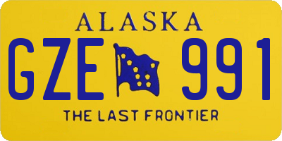 AK license plate GZE991