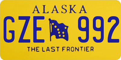 AK license plate GZE992