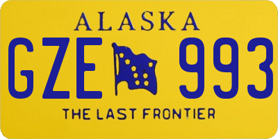 AK license plate GZE993