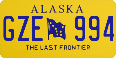 AK license plate GZE994
