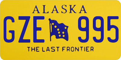 AK license plate GZE995