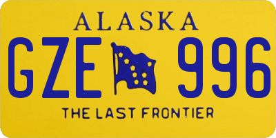 AK license plate GZE996