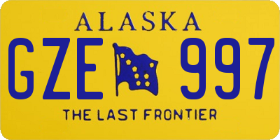 AK license plate GZE997