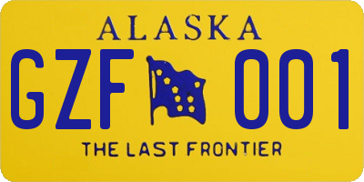 AK license plate GZF001