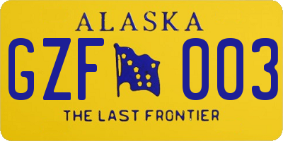 AK license plate GZF003
