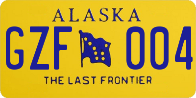 AK license plate GZF004