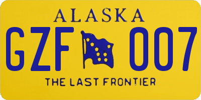 AK license plate GZF007