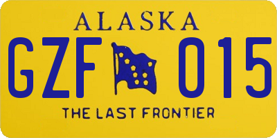 AK license plate GZF015