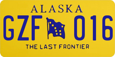 AK license plate GZF016